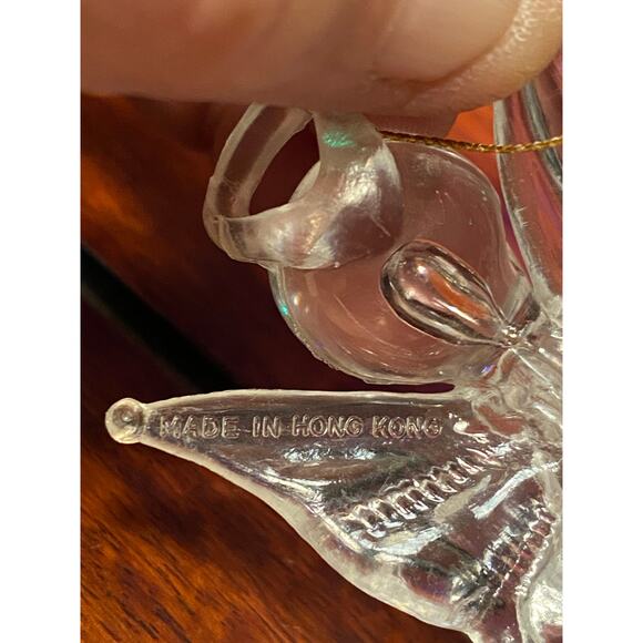 VTG Hong Kong Set of 4 Plastic "crystal" Angel Christmas Ornaments 2.5 in tall - Picture 12 of 14